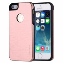 MOTOMO kovový ochranný zadný kryt pre Apple iPhone 5 / 5S / SE (2016) – ružovo-zlatý (Rose Gold)