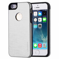 MOTOMO kovový ochranný zadný kryt pre Apple iPhone 5 / 5S / SE (2016) – strieborný