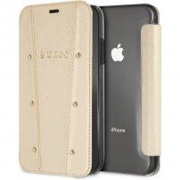 Guess Kaia Book flipové puzdro pre iPhone 7 Plus/8 Plus – zlaté