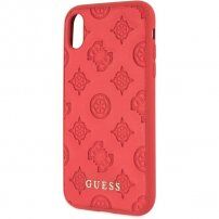 Guess Debossed Peony kryt pre iPhone X/XS – červený