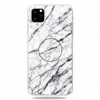 Kryt s držiakom s 3D diamantovou textúrou pre iPhone 11 Pro – biely mramor