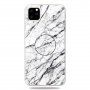 Kryt s držiakom s 3D diamantovou textúrou pre iPhone 11 Pro Max – biely mramor