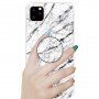 Kryt s držiakom s 3D diamantovou textúrou pre iPhone 11 Pro Max – biely mramor