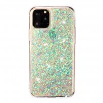 Mäkký plastový kryt s trblietkami pre iPhone 11 Pro Max – zelený