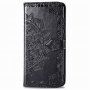 Flipové puzdro s reliéfom mandal a ornamentov pre iPhone 11 – čierne