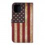 Flipové puzdro so stojančekom retro vlajka USA pre iPhone 11 Pro – farebné