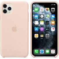 Originálny Apple silikónový kryt pre iPhone 11 Pro Max – pieskovo ružový