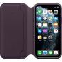 Originálne Apple Folio kožené flipové puzdro pre iPhone 11 Pro – baklažánové