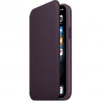 Originálne Apple Folio kožené flipové puzdro pre iPhone 11 Pro Max – baklažánové