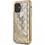 Guess 4G Peony Glitter presýpací kryt pre iPhone 11 Pro Max – zlatý