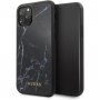 Guess Marble kryt so vzorom mramoru pre iPhone 11 Pro Max – čierny