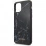 Guess Marble kryt so vzorom mramoru pre iPhone 11 Pro Max – čierny