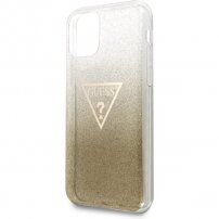 Guess Solid Glitter trblietavý kryt pre iPhone 11 Pro Max – zlatý