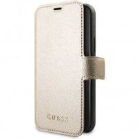 Guess Iridescent Book flipové puzdro pre iPhone 11 Pro – zlaté