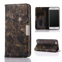 Flipové puzdro so vzorom mramoru pre iPhone 7 / 8 – čierne