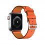 Kožený remienok pre Apple Watch Ultra 49mm / 46mm / 45mm / 44mm / 42mm - oranžový
