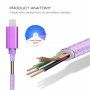 Opletený dátový a nabíjací kábel USB-A 2.0 / Lightning pre iPhone / iPad / iPod / AirPods - 2 m - purpurový