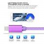Opletený dátový a nabíjací kábel USB-A 2.0 / Lightning pre iPhone / iPad / iPod / AirPods - 2 m - purpurový
