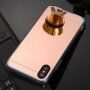 Zrkadlový kryt pre iPhone XR – ružovo-zlatý