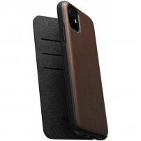 Nomad Folio kožené flipové puzdro pre iPhone 11 – hnedé