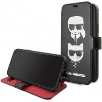 Karl Lagerfeld flipové puzdro so slotmi na karty pre iPhone 11 – čierne
