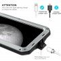 Superodolné puzdro z kovu, silikónu a tvrdeného skla pre iPhone 11 Pro – strieborné
