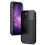 Superodolné puzdro z kovu, silikónu a tvrdeného skla pre iPhone 11 Pro Max – čierne
