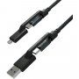 Nomad Kevlar opletený univerzálny kábel USB-A / USB-C / micro USB pre iPhone / iPad / MacBook / AirPods - 1,5 m - čierny