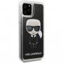 Karl Lagerfeld kryt s presýpacími trblietkami pre iPhone 11 Pro Max – čierny