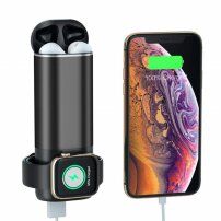 Powerbanka 5200 mAh s&nbsp;bezdrôtovým nabíjaním Apple Watch/AirPods – čierna