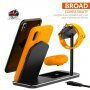 Bezdrôtová hliníková nabíjacia stanica pre iPhone/Apple Watch/AirPods – čierna