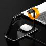 Bezdrôtová hliníková nabíjacia stanica pre iPhone/Apple Watch/AirPods – čierna