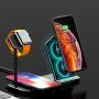 Bezdrôtová hliníková nabíjacia stanica pre iPhone/Apple Watch/AirPods – čierna