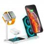 Bezdrôtová hliníková nabíjacia stanica pre iPhone/Apple Watch/AirPods – strieborná