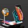Bezdrôtová hliníková nabíjacia stanica pre iPhone/Apple Watch/AirPods – strieborná