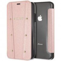 Guess Kaia Book case puzdro pre iPhone XS Max – ružovo-zlatá