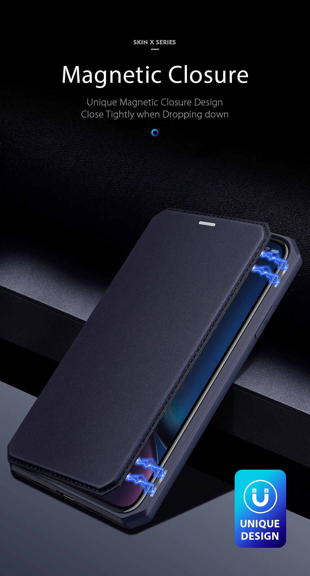 Dux Ducis flipové puzdro so slotom na karty pre iPhone XR - modré
