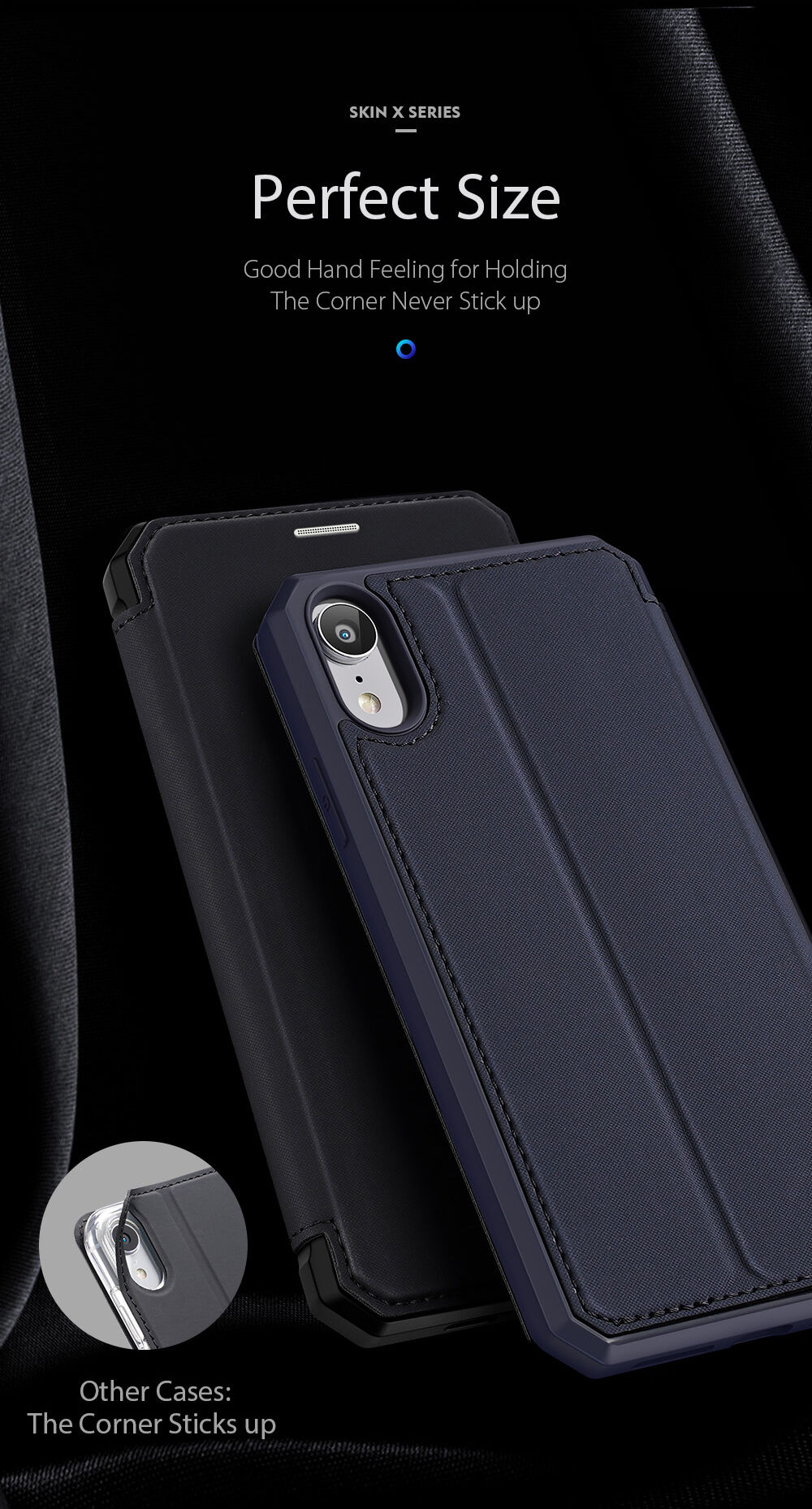 Dux Ducis flipové puzdro so slotom na karty pre iPhone XR - modré