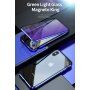 Kryt s kovovým rámčekom a tvrdeným anti-blue-ray sklom pre prednú aj zadnú stranu iPhone X / XS - zlatý