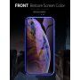 Kryt s kovovým rámčekom a tvrdeným anti-blue-ray sklom pre prednú aj zadnú stranu iPhone X / XS - zlatý