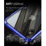 Kryt s kovovým rámčekom a tvrdeným anti-blue-ray sklom pre prednú aj zadnú stranu iPhone X / XS - zlatý