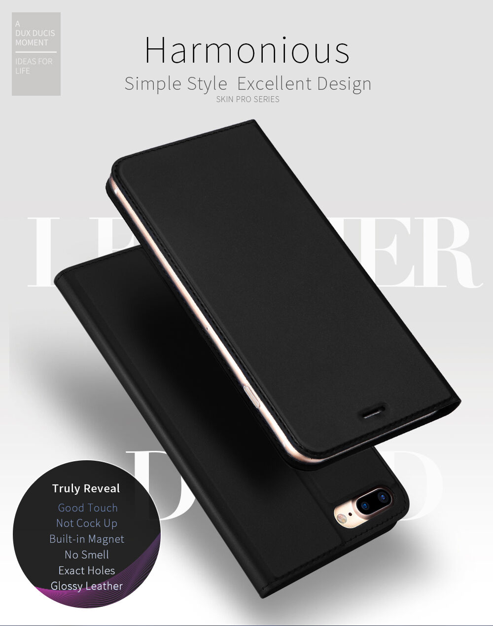 Dux Ducis flipové puzdro so stojančekom pre iPhone 7 Plus / 8 Plus – tmavomodré