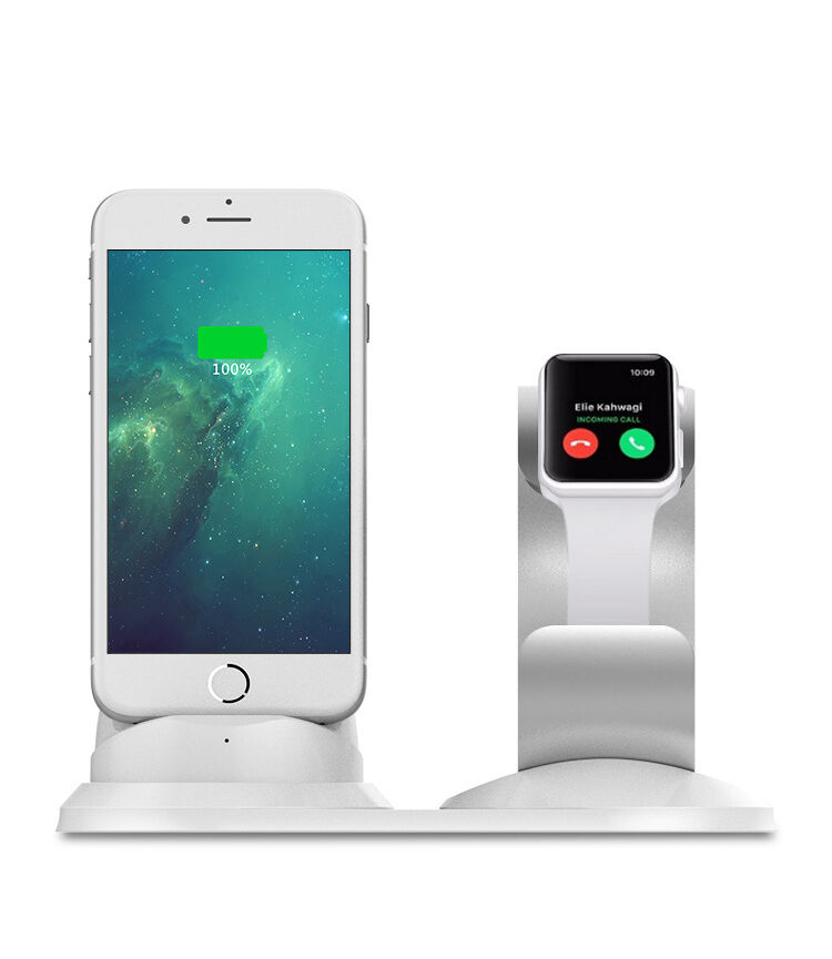 Hliníková nabíjacia stanica pre Apple Watch a iPhone – sivá