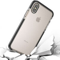 Kryt na iPhone XS / iPhone X so zosilneným rámčekom a&nbsp;ochranou proti pádu – čiernobiely