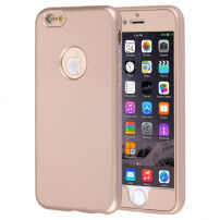 Plastový obal na iPhone 6 Plus/6S Plus s&nbsp;360° ochranou – chráni prednú aj zadnú stranu – zlatý