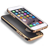 Obal na iPhone 6 Plus/6S Plus s&nbsp;360° ochranou a&nbsp;lesklými hranami – chráni prednú aj zadnú stranu – čierny