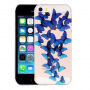 Ochranný kryt výtvarné spracovanie pre iPhone 5 / 5S / SE (2016) – modré motýle