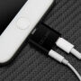 OCUBE 2v1 redukcia Lightning na 3,5&nbsp;mm port a&nbsp;Lightning pre Apple iPhone – čierna
