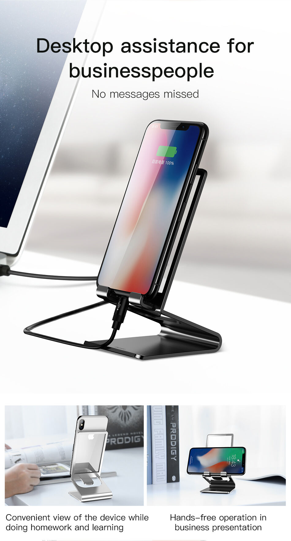 BASEUS elegantný stojanček pre iPhone – čierna