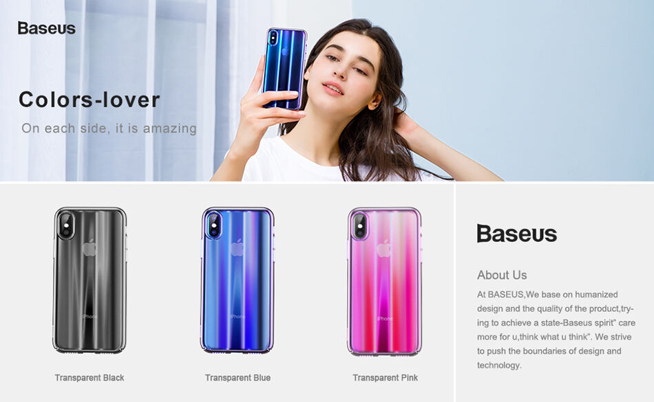 BASEUS Aurora kryt pre iPhone XS – modrá